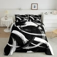 thumbnail image 2 of Homewish Black White Stripes Lines Bedding Comforter Set 2pcs for Female Men Adults,Vintage Aesthetic Twin Comforter Sets Microfiber,Geometric Theme Breathable Bedding Set,Luxury Bedroom Decor, 2 of 8