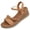 Brown, variant on Qingpeng Womens Espadrille Wedge Sandals Braided Strap Open Toe Ankle Buckle Closure Platform Shoes for Summer Vacation