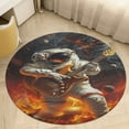 thumbnail image 5 of Astronauts Play Guitar in Space Round Rugs -Washable Non-Slip Small Round Area Rug Throw Soft Circle Rugs for Bedroom, Modern Print Indoor Carpet for Entryway Sofa Living Room, 5 of 7