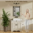 thumbnail image 4 of PAIHOME 22"x30" Gray Bathroom Mirror for Wall, Barn Door Solid Wood Frame Vanity Mirror - Farmhouse Decor, 4 of 12