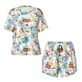 thumbnail image 5 of Wukai Summer Stamp Women's Pajama Set,Short-Sleeve Top and Shorts with Elastic Waistband and Pockets for Loungewear, Yoga, and Casual Wear-3X-Large, 5 of 8