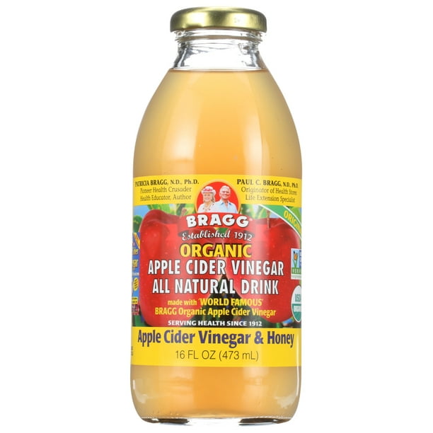 Bragg Drink Apple Cider Vinegar, Vinegar & Honey, 16 Fl Ozglass Bottle