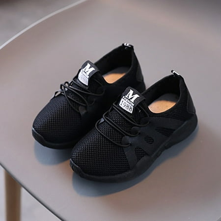 

Fidelma Boy s Shoes Gift Kid Baby Boys Girls Letter Sport Running Breathable Mesh Casual Shoes Black-29
