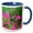 Blue/White, variant on 3drose, Ruby Throated Hummingbird Male in Flight Feeding, Hill Country, Texas, 15oz Mug