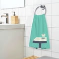 thumbnail image 3 of Yayeee 100% Cotton Hand Towels for Bathroom 16" x 28" Soft Absorbent Kitchen Towel, Green Cat, 3 of 7