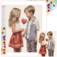 thumbnail image 1 of Con Cuentas Cuadradas 5D DIY Artística Pareja para El Día San Valentín 35x45cm, 1 of 10