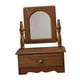 thumbnail image 5 of Espejo de maquillaje de escritorio de madera, espejo tocador de mesa de madera, decoración de escritorio, con cajón, accesorio para el baño para, 5 of 9