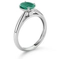 thumbnail image 3 of Gem Stone King 10K White Gold Green Malachite Solitaire Engagement Ring for Women (2.00 Cttw, Oval 8X6MM, Gemstone Birthstone, Available in Size 5, 6, 7, 8, 9), 3 of 4