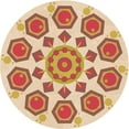thumbnail image 1 of Ahgly Company Machine Washable Indoor Round Transitional Khaki Gold Area Rugs, 3' Round, 1 of 7