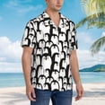 thumbnail image 5 of Daiia Cartoon Penguin Hawaiian Shirt for Men Gentle Cotton Regular Short Sleeve Casual-Small, 5 of 9