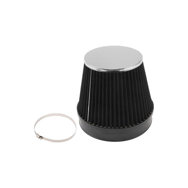 Filtro de aire de motor Unique Bargains 152mm de alto flujo con cabeza de hongo, filtro de admisión de aire frío de montaje en abrazadera con 1 abrazadera negra para automóvil