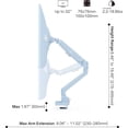 thumbnail image 4 of TEMOGU-Pixio PS1S Wave Blue Single Monitor Arm Stand Desk Mount - Fits up to 32 inches Monitors and up to 19.8lbs. VESA Compatibility and Integrated Cable Management, 4 of 4