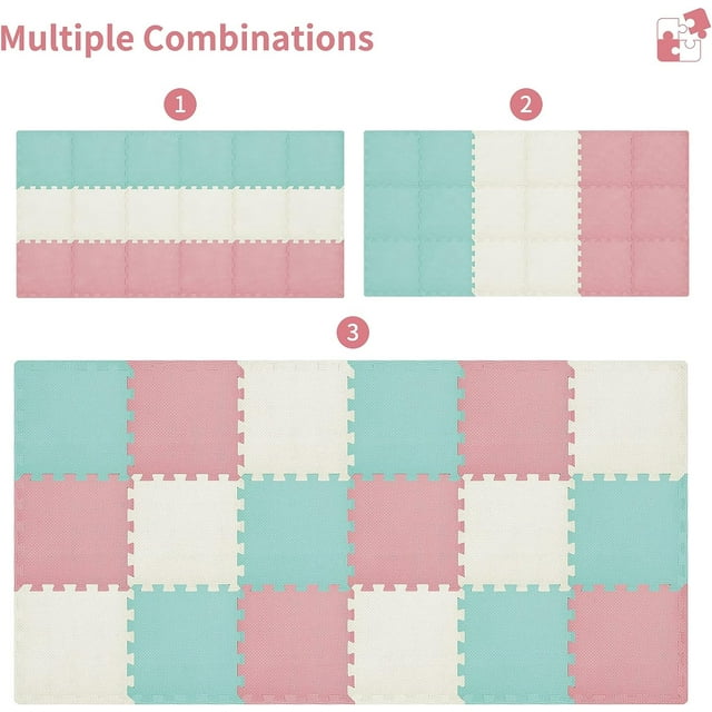 Baby Play Mat 18pcs(30x30x1cm) Foam Puzzle Play Mat Interlocking Foam