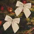 thumbnail image 6 of Christmas 10Pcs Christmas Bows Various Styles Bows Fabric Christmas Tree Garland Accessories Decoration Party Party Decorations丨White, 6 of 9