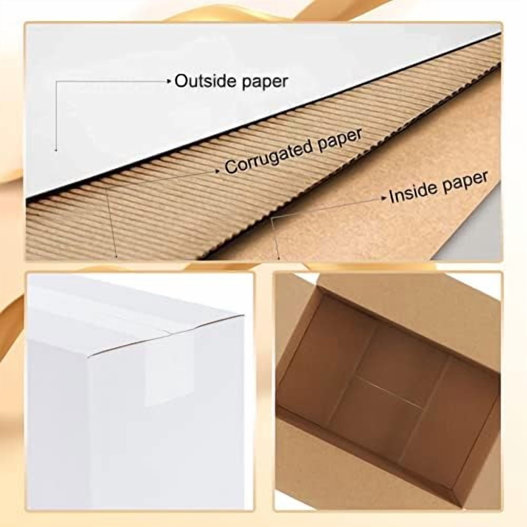 10x6x6 Shipping Boxes Set of 40, White Corrugated Cardboard Box for Mailing Packing Gifts Small Business