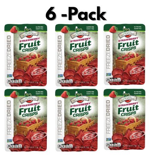 Brothers All Natural Strawberry Crisps, Freeze-Dried, 6-Pack