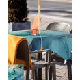 thumbnail image 5 of Fsddascl Teal Marble Outdoor Tablecloth - 54x54 Inch Square Dining Table Cover, Impressionist Ink Painted Abstract Waterproof Outdoor Table Cloth with Umbrella Hole & Zipper for Picnic/Patio/Party, 5 of 7