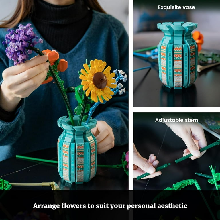 flowerセット Amazon.com: ZONECYTD Flowers Bouquet Toys Building Blocks Set with