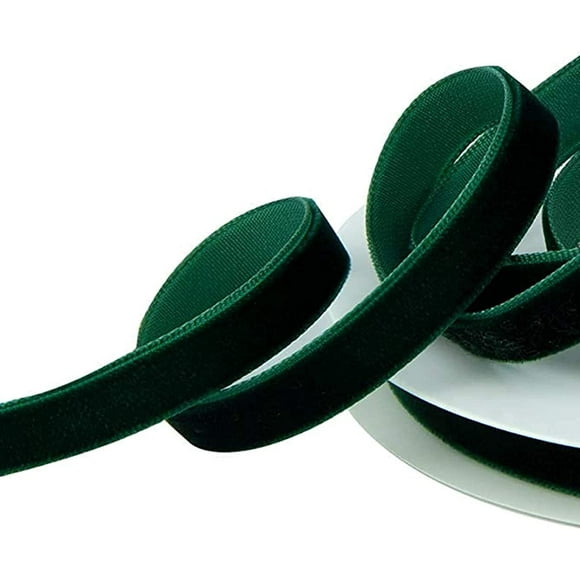 Vintage Velvet Crushed Ribbon, 3/8 inch x 25 Yard Spool, Hunter Green #165 Hunter Green