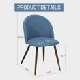 thumbnail image 2 of Dining Chair Set of 2 Upholstered Fabric Mid Backrest with Wooden Legs for Home Kitchen Bedroom Living Room,Blue/Grey, 2 of 5