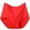 Red, variant on Womens Briefs Underwear Plus Size Solid Plus Size Underwear High Waist Leak Proof Cotton Crotch Shorts Underwear Panties