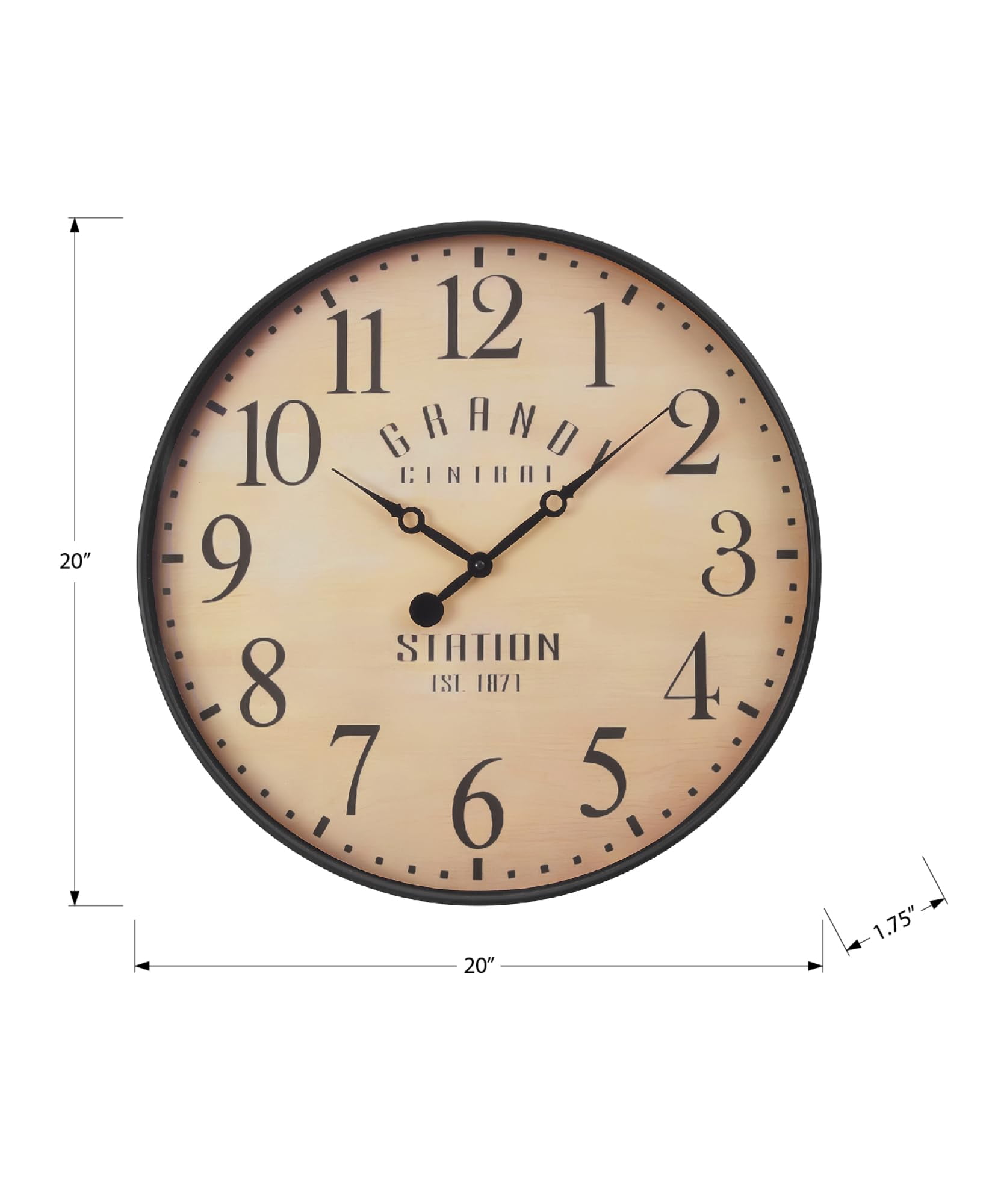 Clocks - 20" Round - Wall Clock - Antique Brown - Transitional