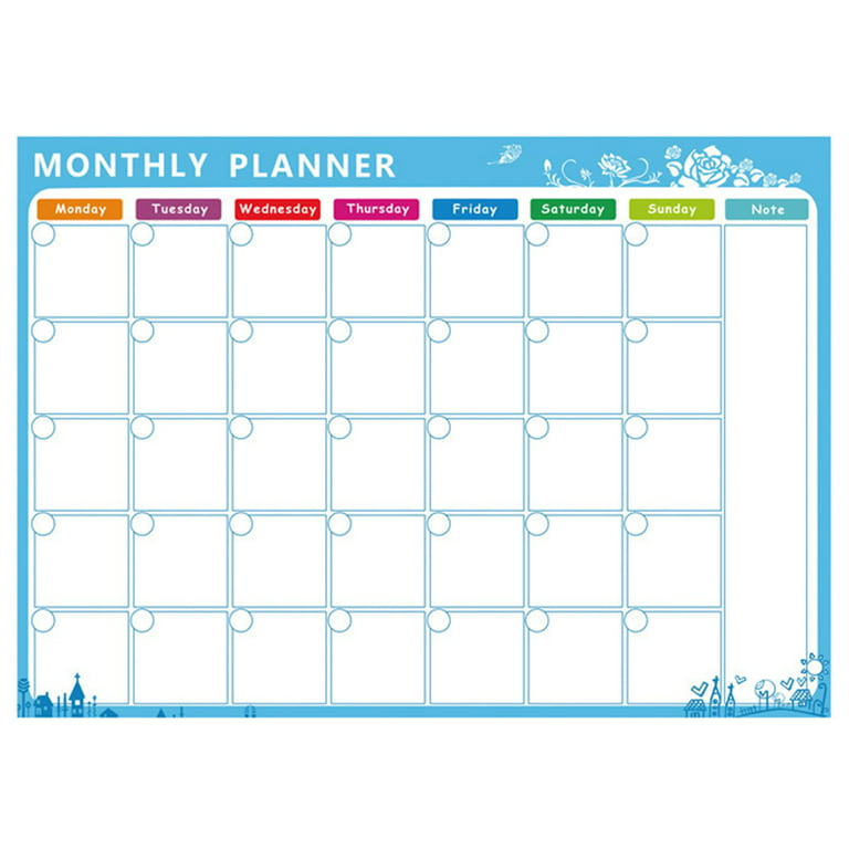 Weekly Wall Planner Sticker + Liquid Chalk Markers Calendar Timetable  Whiteboard