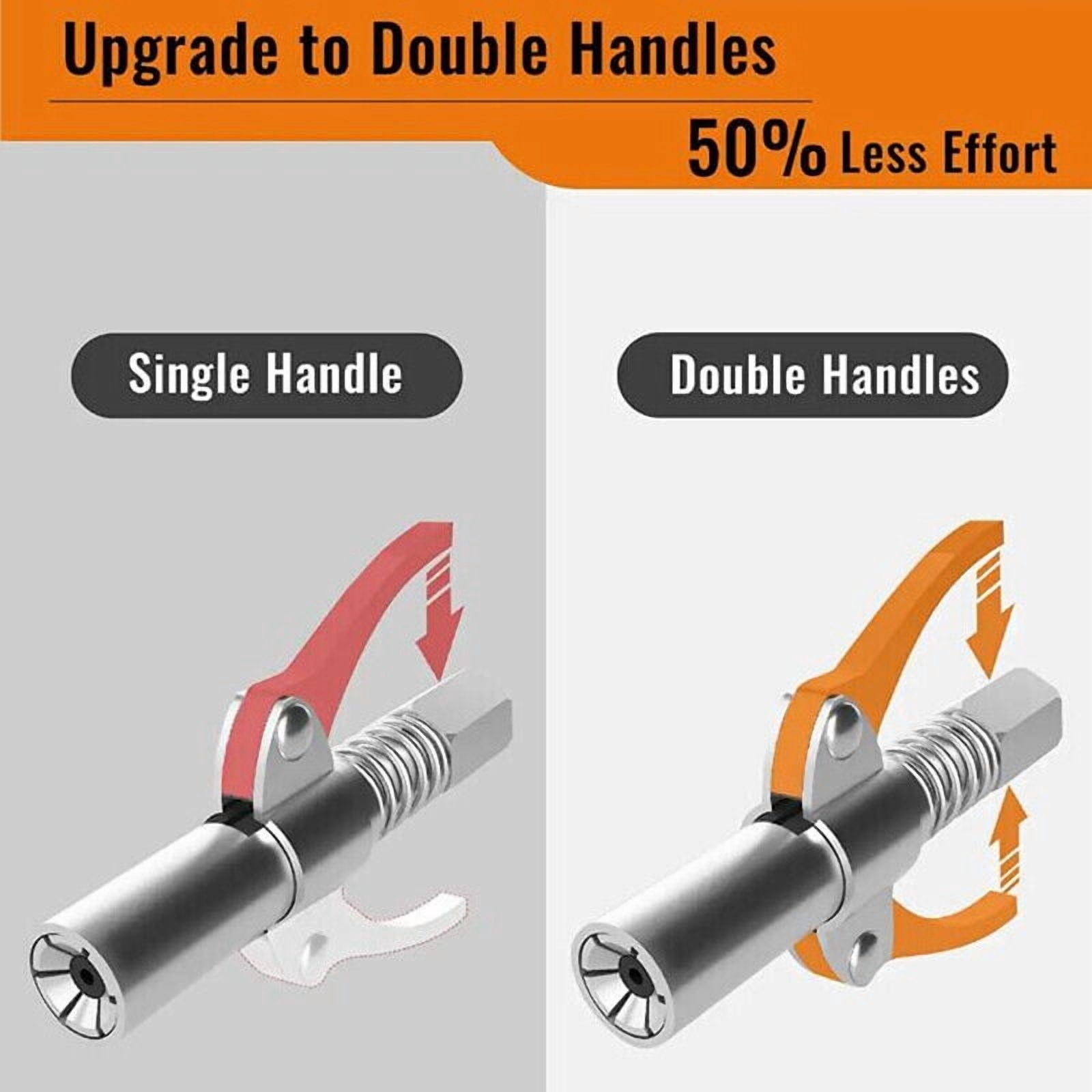 2PCS Grease Gun Coupler High-Pressure Quick Release Lock Oil Injection Nozzles