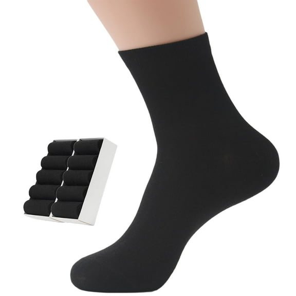 10 Pairs Set Men's Cotton Socks Business Casual Crew Socks Sweat Resistant