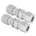 thumbnail image 4 of 2Pcs Compression Bulkhead 316 Stainless Steel Double Ferrule Fitting Connector AccessoryФ10, 4 of 11
