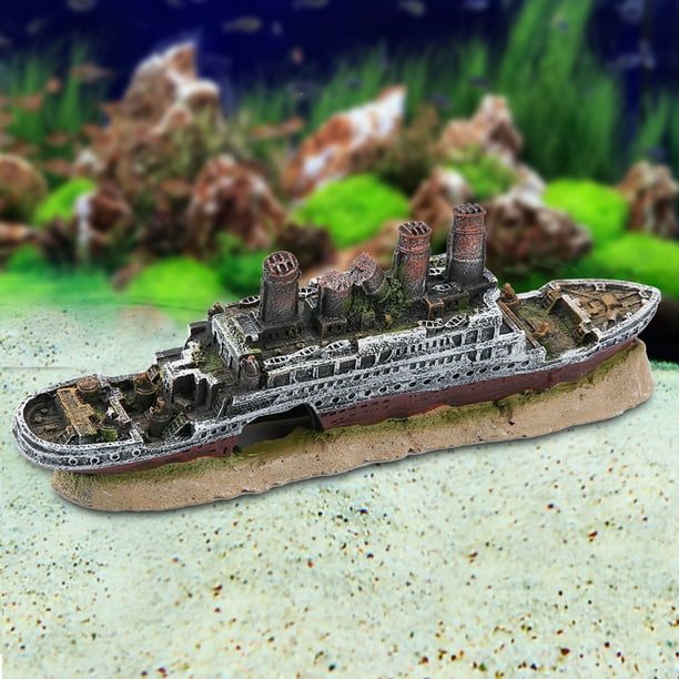 Tebru Aquarium Decoration Ornament Titanic Lost Wrecked Boat Ship Aquarium Decoration Ornament Wreck Ornaments Walmart Com Walmart Com