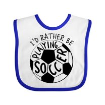 Inktastic Id Rather Be Playing Soccer Boys or Girls Baby Bib