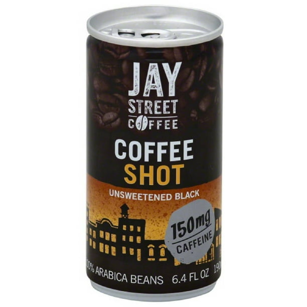 Jay Street Coffee Unsweetened Black Coffee Shot, 6.4 fl oz, (Pack of 20