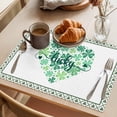 thumbnail image 3 of St Patrick's Day Placemats Set of 6 Watercolor Lucky Shamrocks Heart Place Mats Indoor Wipeable Table Mats Washable Cloth Dining Table Placemats for Kitchen Holiday Party Home Decor 13x19 Inch, 3 of 9