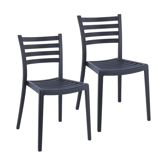 Porthos Home Faro Dining Chairs, PP Plastic, Stackable Design (Set Of 2)