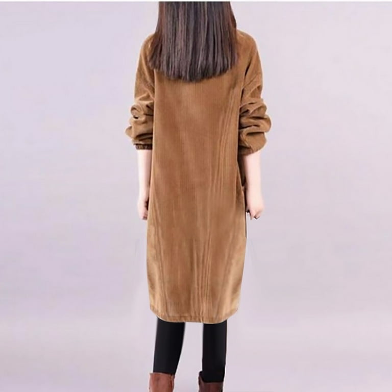knee length dresses for ladies Women's Fleece Hooded Dress