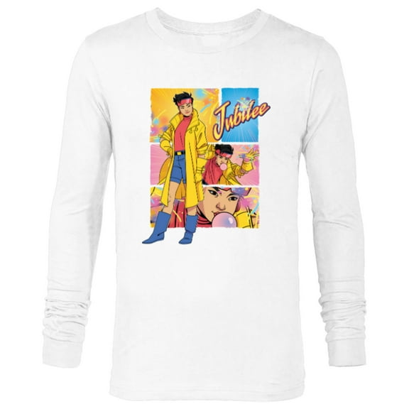 Marvel Studios X-Men ’97 Jubilee Powers & Logo Action Panels- Long Sleeve T-Shirt for Men - Customized-White