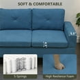 thumbnail image 6 of Aukfa 6-Seater L Shaped Sectional Sofa Modular Couch for Living Room, 2 Pillows, Flannel, Blue, 6 of 10