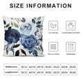 thumbnail image 5 of JEUXUS  Blue Pillow Covers Teal Pillow Covers Boho Floral Roses Flower Navy Pillow Covers Watercolor Décor for Sofa, 5 of 5