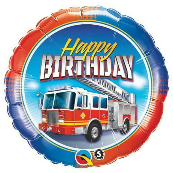 LOONBALLOON Birthday-for-him-Balloons, 18″ BIRTHDAY FIRE TRUCK