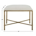 thumbnail image 4 of Uttermost Avenham Contemporary Iron and Fabric Small Bench - Antique Gold/ White, 4 of 10