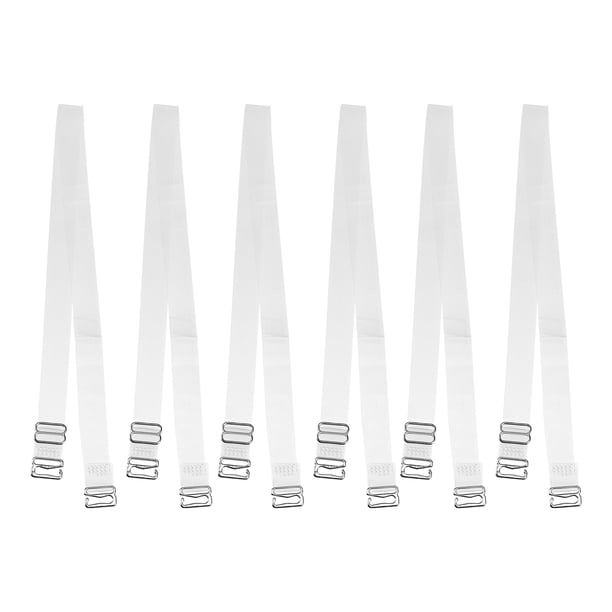 3 pares de correas de sujetador transparentes e invisibles, correa de hombro ajustable antideslizante con gancho de acero inoxidable ABS, transparente, 18 mm