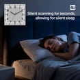 thumbnail image 4 of Gray Geometric Wooden Wall Clock Silent Non Ticking, White Greek Key Design Burlap Modern Art Square Wall Clocks Battery Operated, Decor Clock for Home Office, Living Room, Kitchen, 10 Inch, 4 of 9