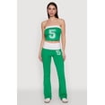 thumbnail image 2 of Womens Varsity Stripe Graphic Print Tube Top, 2 of 5