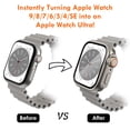 thumbnail image 2 of ASTRAEA for Apple Watch Series 9 8 7 45mm Case, [Ultra Style Design] Full Cover Built-in PC Glass Screen Protector for iWatch, Titanium, 2 of 7