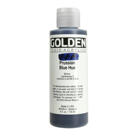 Golden Fluid Acrylic Paint 4 Oz Historical Prussian Blue Hue