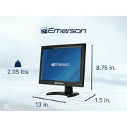 Emerson ET-1300 Portable 13.3” Digital TV with Built-in Rechargeable Battery and DC Car Adapter, Black