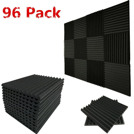 - 96 Pack Acoustic Wedge Studio Foam Soundproofing Foam Wall Panels Tiles 1