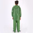 thumbnail image 3 of Traje de lluvia Split abrigo grueso pantalón impermeable no desechable cierre de botón puños recogidos ropa de lluvia 2.5J verde tamaño libre, 3 of 5