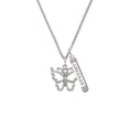 thumbnail image 2 of Delight Jewelry Silvertone Large Open Butterfly Silvertone Courage Strength Wisdom Honesty Bar Charm Necklace, 23", 2 of 4